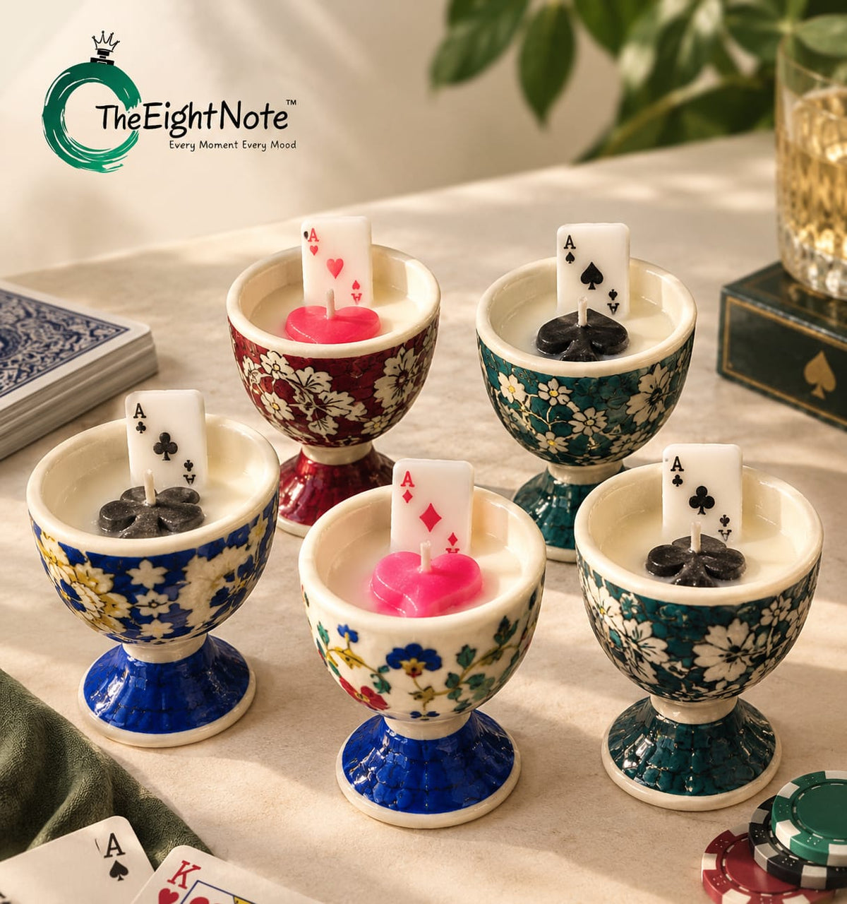 Poker Candles Set of 5